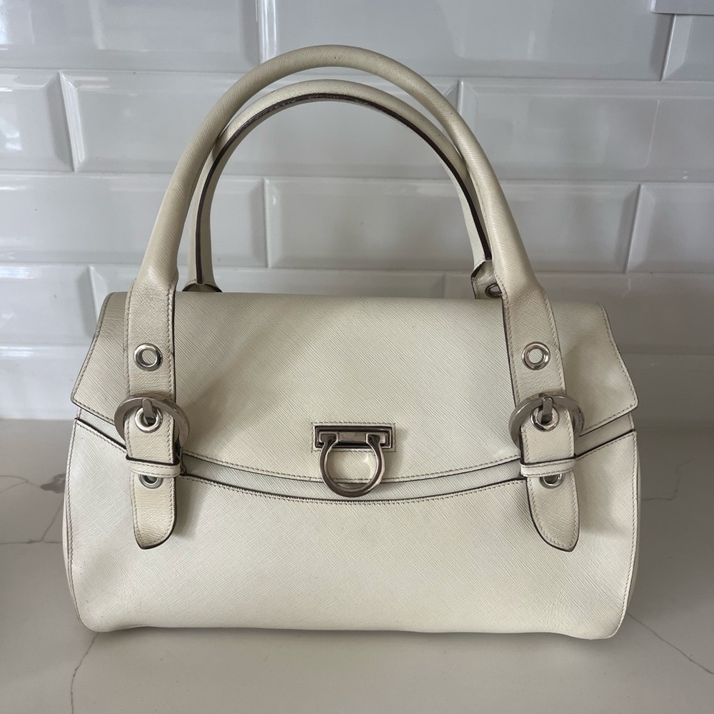 Salvatore Ferragamo off white purse